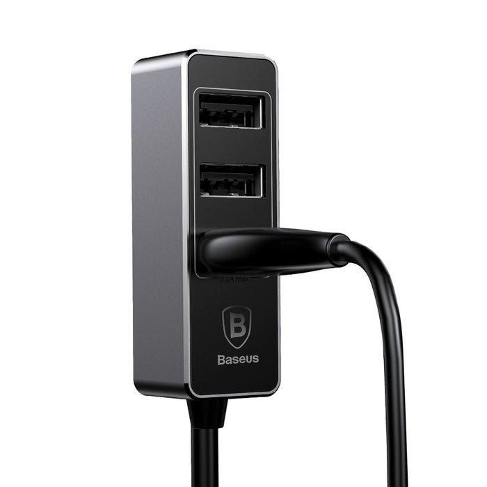 Автомобильная зарядка Baseus Enjoy Together Car Charger 4 USB 5.5A Серебро - Изображение 43592