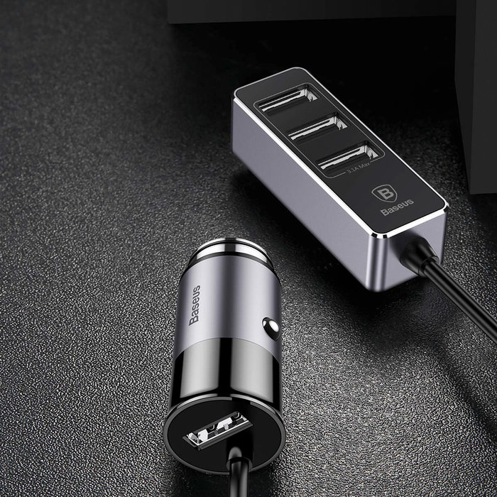 Автомобильная зарядка Baseus Enjoy Together Car Charger 4 USB 5.5A Серебро - Изображение 43598