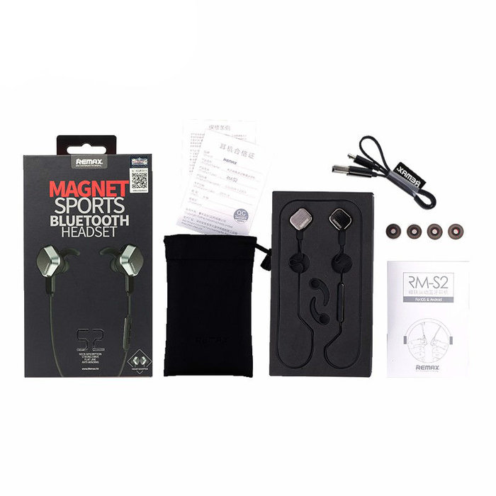 Беспроводные вакуумные Bluetooth наушники для спорта с микрофоном Remax Sport RM-S2 Черные - Изображение 43660