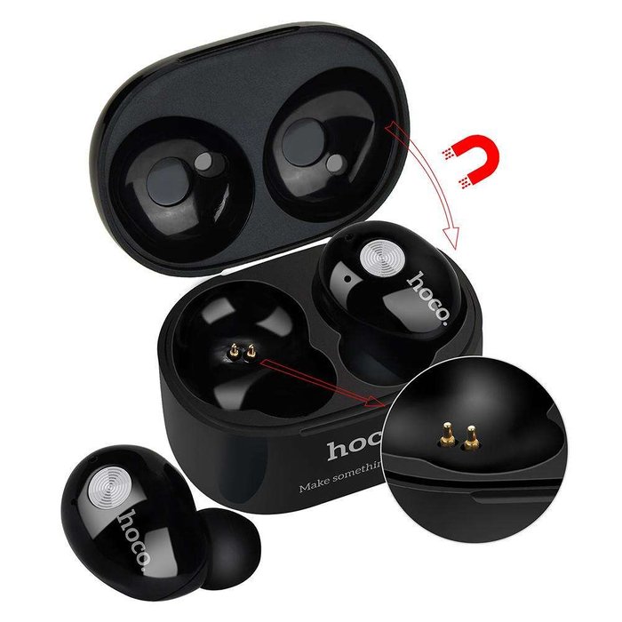 Беспроводные вакуумные Bluetooth наушники с микрофоном Hoco ES10 Черные - Изображение 43694