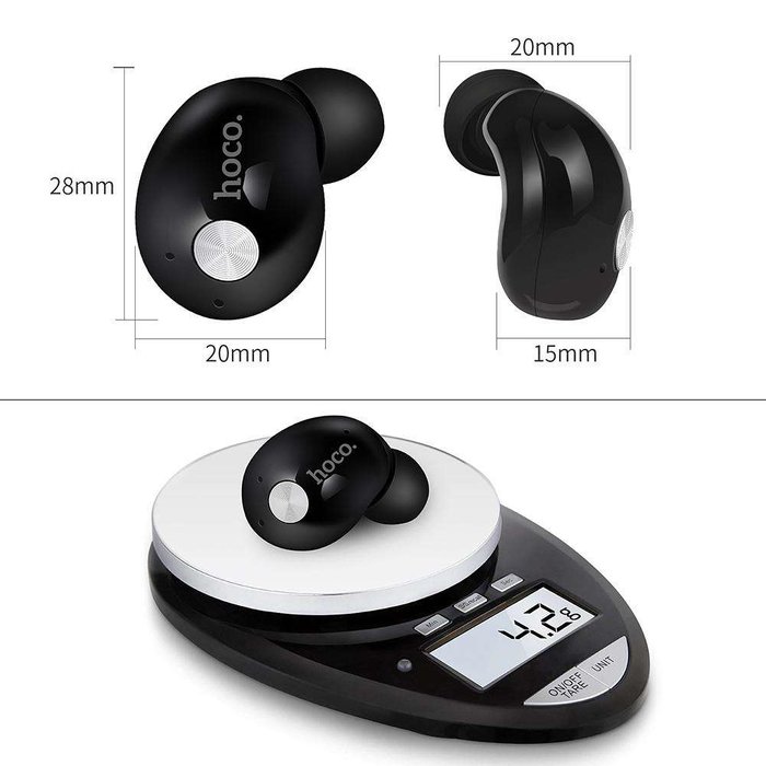 Беспроводные вакуумные Bluetooth наушники с микрофоном Hoco ES10 Черные - Изображение 43698
