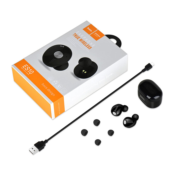 Беспроводные вакуумные Bluetooth наушники с микрофоном Hoco ES10 Черные - Изображение 43706