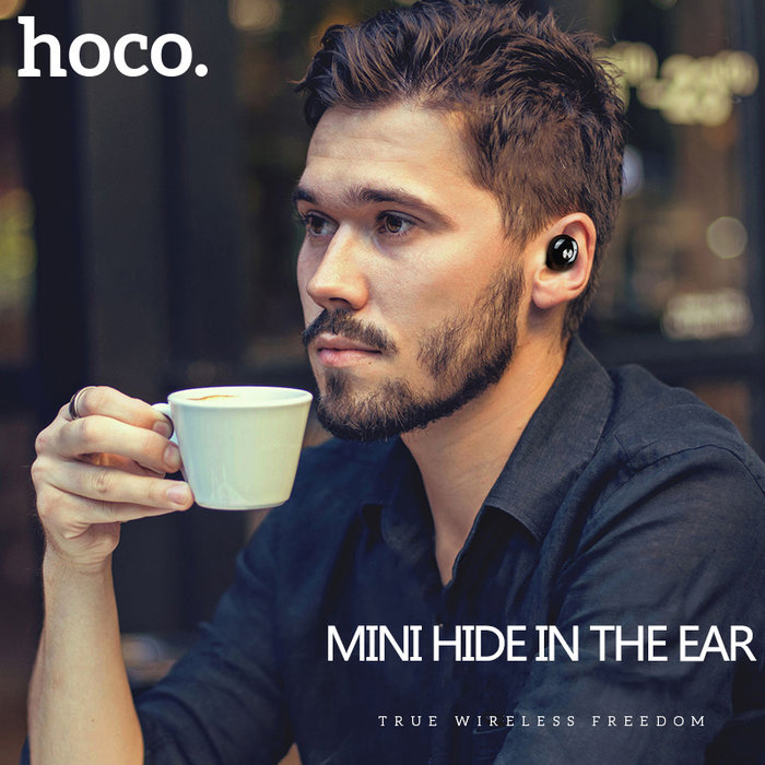 Беспроводные вакуумные Bluetooth наушники с микрофоном Hoco ES10 Черные - Изображение 43720