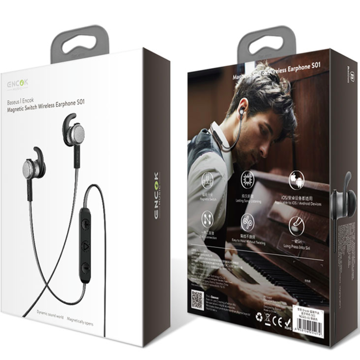 Беспроводные вакуумные Bluetooth наушники для спорта с микрофоном Baseus Encok S01 Зеленые - Изображение 43734