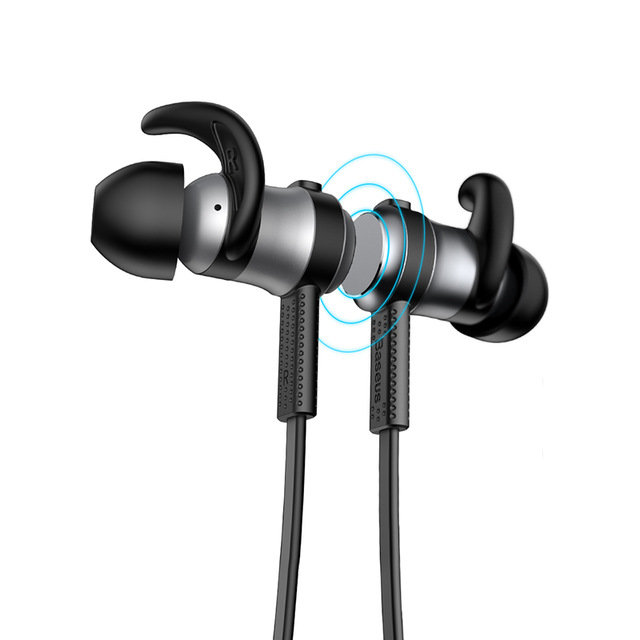Беспроводные вакуумные Bluetooth наушники для спорта с микрофоном Baseus Encok S01 Черные - Изображение 43752