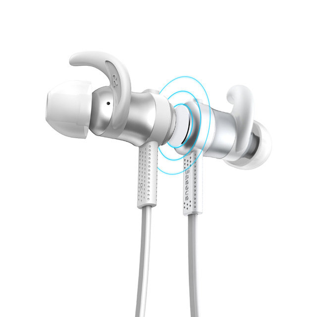 Беспроводные вакуумные Bluetooth наушники для спорта с микрофоном Baseus Encok S01 Белые - Изображение 43780