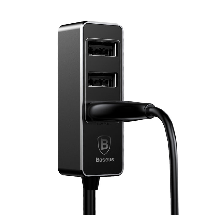 Автомобильная зарядка Baseus Enjoy Together Car Charger 4 USB 5.5A Черная - Изображение 43854