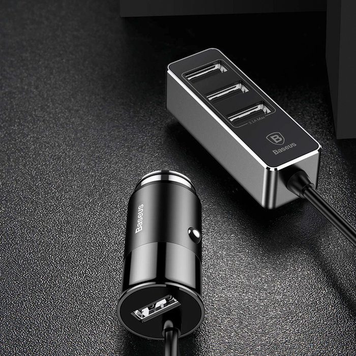 Автомобильная зарядка Baseus Enjoy Together Car Charger 4 USB 5.5A Черная - Изображение 43862