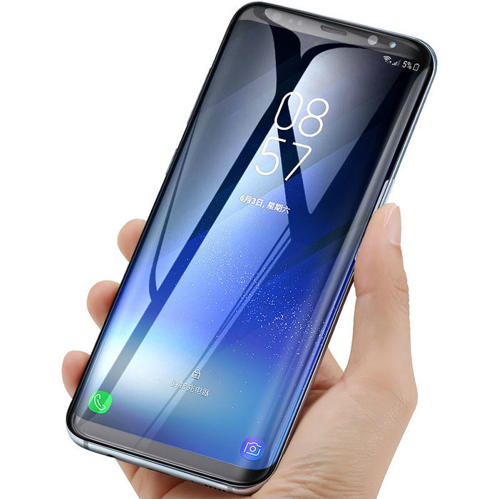Защитное стекло Baseus 3D Glass 0.3mm для Samsung Galaxy S8 Plus Серебро - Изображение 43996