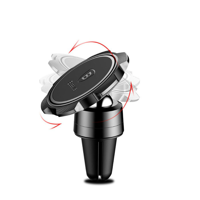 Автомобильный держатель для телефона Baseus Gyro Magnet Air Vent Car Mount Черный - Изображение 44054