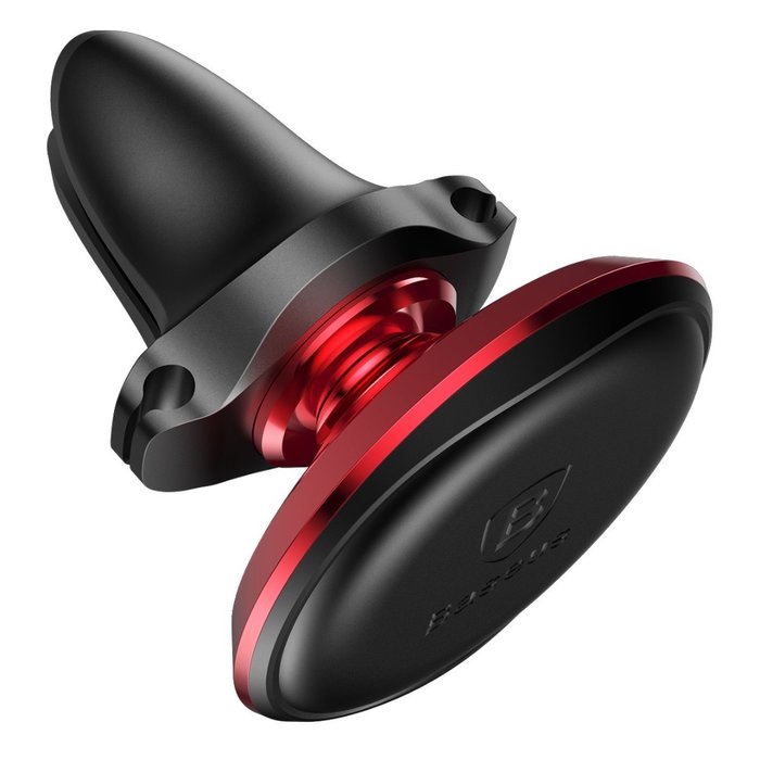 Автомобильный держатель для телефона Baseus Magnetic Air Vent Car Mount Holder with Cable Clip Красный - Изображение 44086