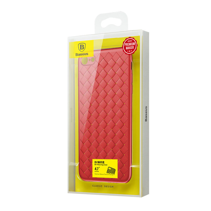 Чехол накладка Baseus BV Weaving Case для iPhone 8 Красный - Изображение 44188