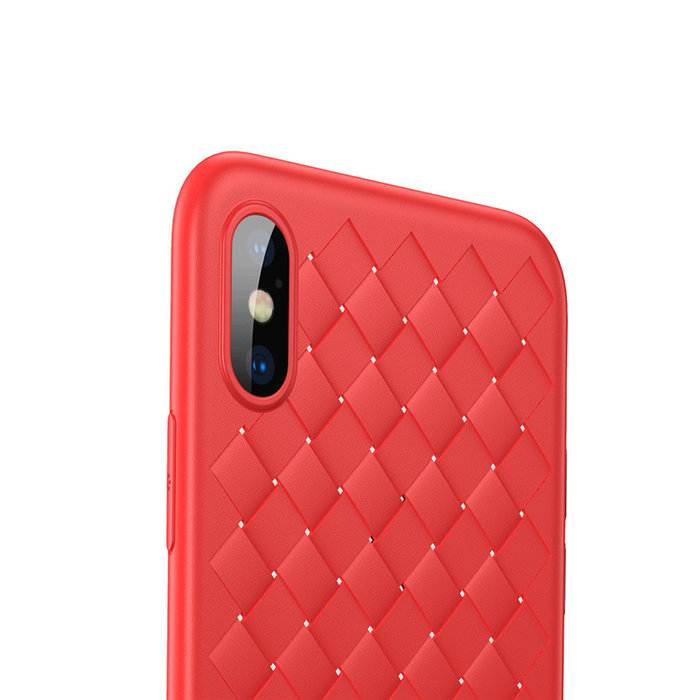 Чехол накладка Baseus BV Weaving Case для iPhone X Красный - Изображение 44286