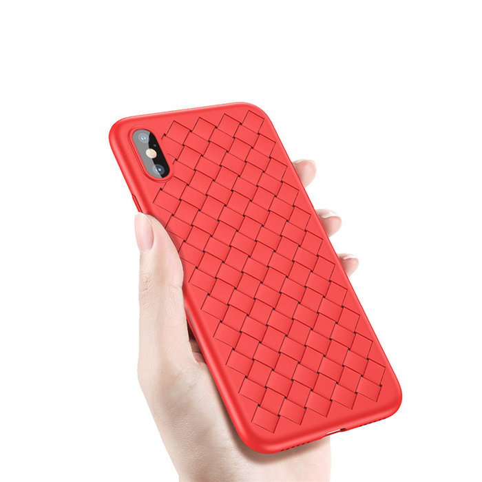 Чехол накладка Baseus BV Weaving Case для iPhone X Красный - Изображение 44288