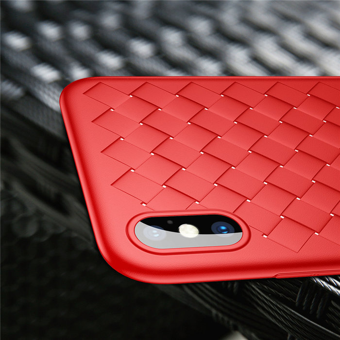 Чехол накладка Baseus BV Weaving Case для iPhone X Красный - Изображение 44296