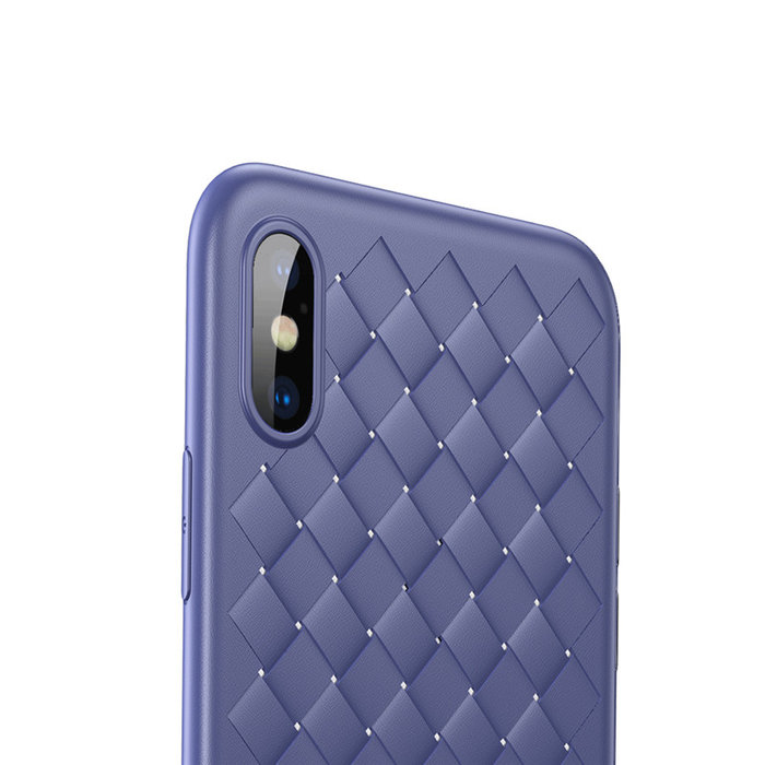 Чехол накладка Baseus BV Weaving Case для iPhone X Синий - Изображение 44304