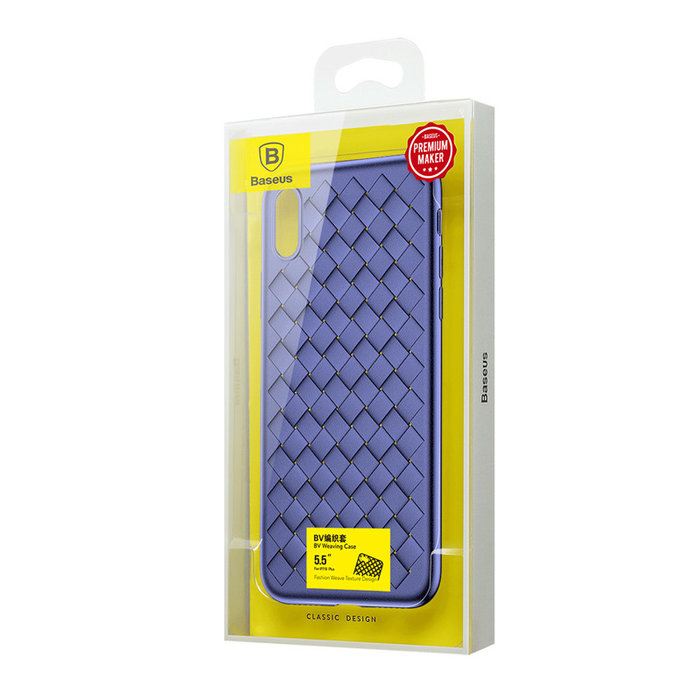 Чехол накладка Baseus BV Weaving Case для iPhone X Синий - Изображение 44308