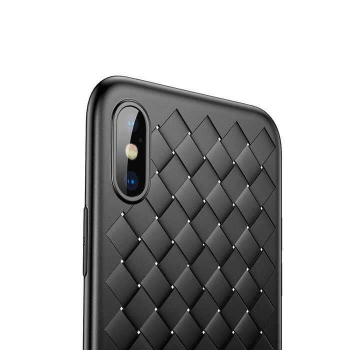 Чехол накладка Baseus BV Weaving Case для iPhone X Черный - Изображение 44318