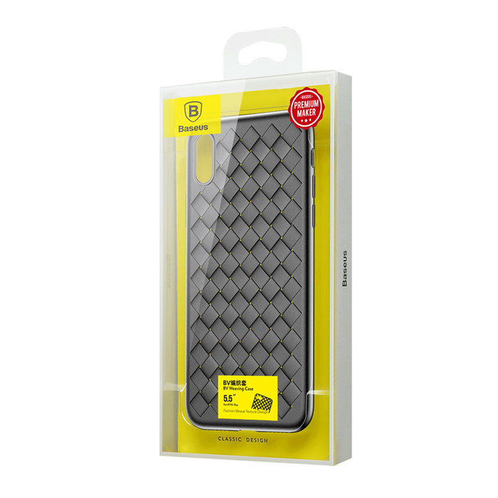 Чехол накладка Baseus BV Weaving Case для iPhone X Черный - Изображение 44324