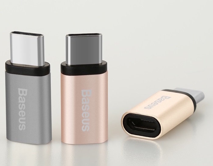 Переходник Baseus Sharp Series Micro-USB - Type-C Серебро - Изображение 59277