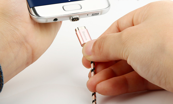 Магнитный переходник Baseus Insnap Magnetic USB - Micro-USB 1м Розовый - Изображение 59287