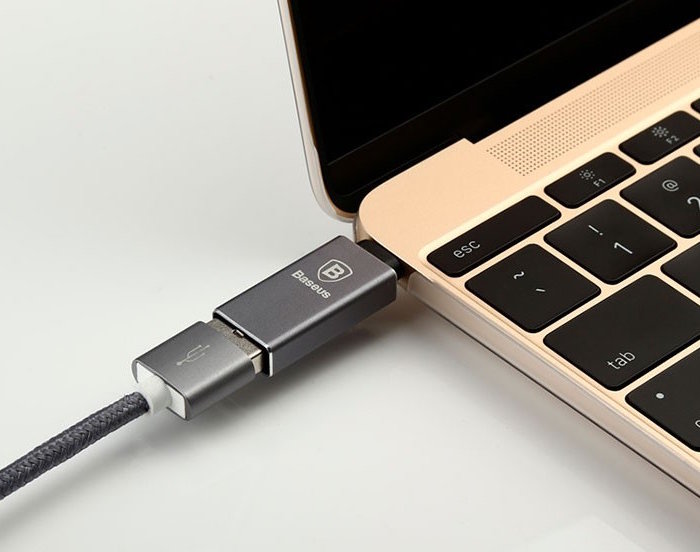 Переходник Baseus Sharp Series USB - Type-C Темно серый - Изображение 59289