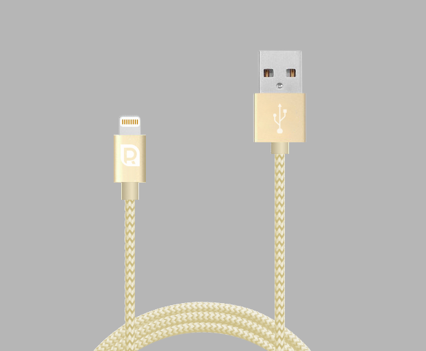 Переходник REQUIRED Braided MFI Lightning - USB 1 метр Золото - Изображение 59313
