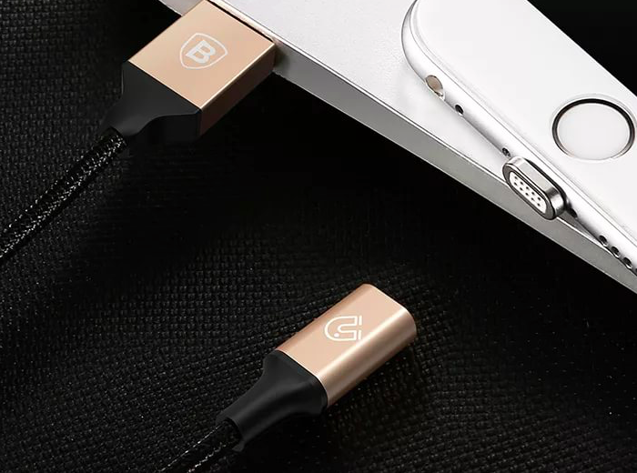 Переходник Baseus Insnap Magnetic Lightning - USB 1.2м Золотой - Изображение 59325