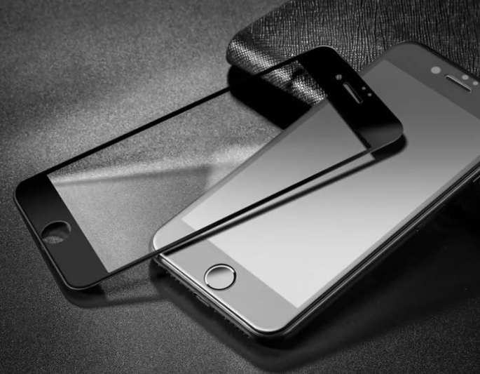 Стекло защитное с силиконовыми краями Baseus Pet для iPhone 7 / 8 Черное - Изображение 59495