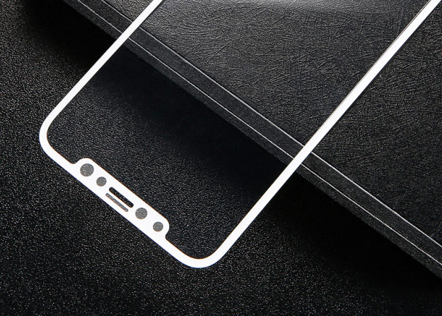 Защитное стекло Baseus Silk-screen 3D Arc Tempered Glass 0.3mm для iPhone X Белое - Изображение 59565