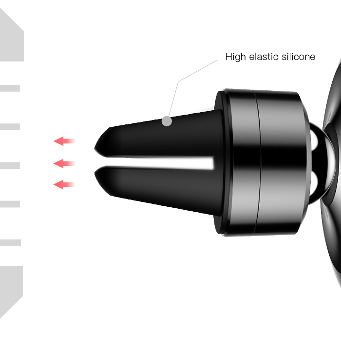 Автомобильный держатель для телефона Baseus Gyro Magnet Air Vent Car Mount Серебро - Изображение 59611