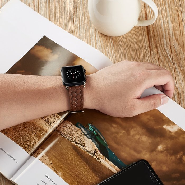 Кожаный ремешок Genuine Leather для Apple Watch 1 / 2 / 3 (38мм) Темно-коричневый - Изображение 59759