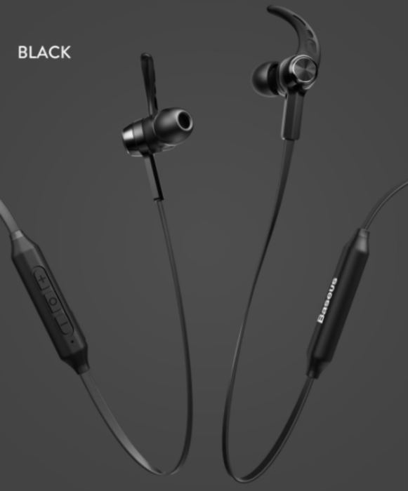 Беспроводные вакуумные Bluetooth наушники для спорта с микрофоном Baseus Encok S06 - Черные - Изображение 9467