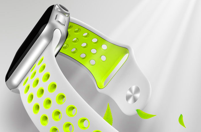 Ремешок спортивный Dot Style для Apple Watch 38mm Серо-Желтый - Изображение 59797