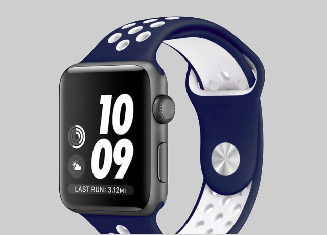 Ремешок спортивный Dot Style для Apple Watch 38mm Сине-Белый - Изображение 59799
