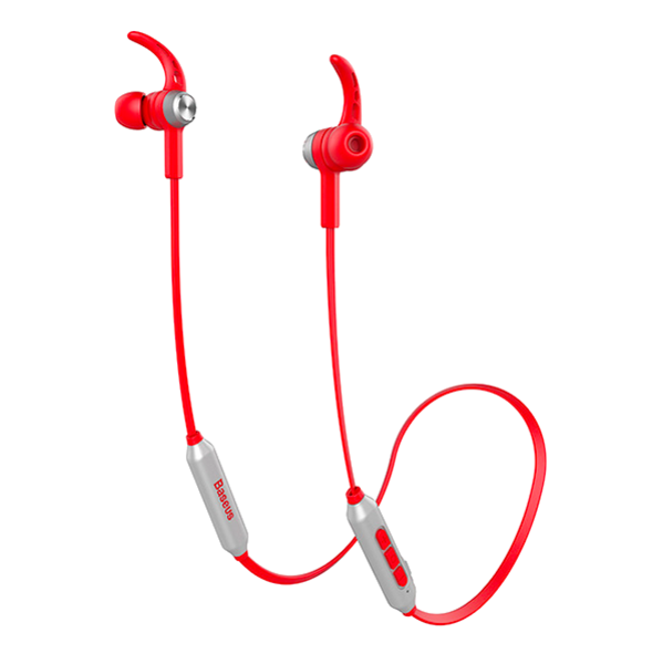 Беспроводные вакуумные Bluetooth наушники для спорта с микрофоном Baseus Encok S06 - Красные - Изображение 9485