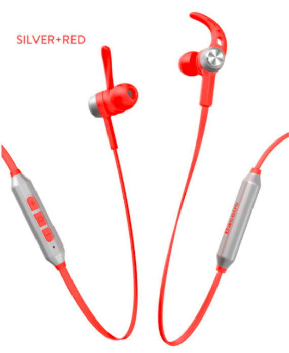 Беспроводные вакуумные Bluetooth наушники для спорта с микрофоном Baseus Encok S06 - Красные - Изображение 9487