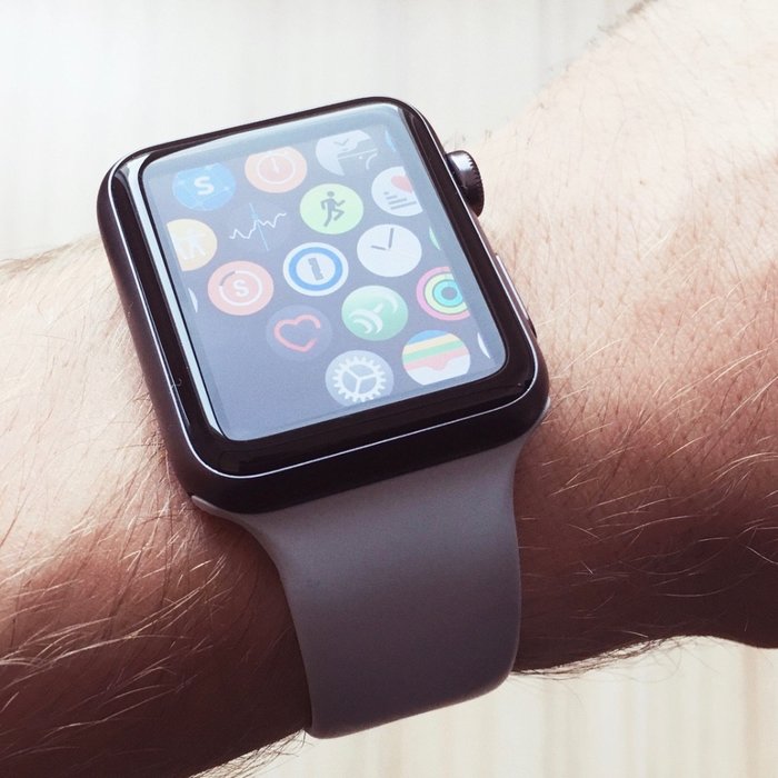 Ремешок силиконовый Special Case для Apple Watch 2 / 1 (42мм) Темно серый S/M/L - Изображение 59891