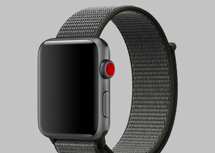 Ремешок нейлоновый Special case Nylon Sport для Apple Watch 3 / 2 / 1 (38mm) Черно-серый