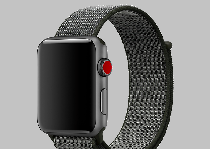 Ремешок нейлоновый Special case Nylon Sport для Apple Watch 3 / 2 / 1 (38mm) Черно-серый - Изображение 59941