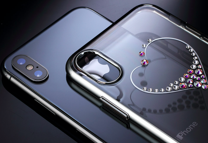 Чехол накладка Swarovski Kingxbar Wish Series для iPhone X Серебро - Изображение 59961