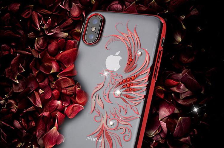 Чехол накладка Swarovski Kingxbar Phoenix Series для iPhone X Красный