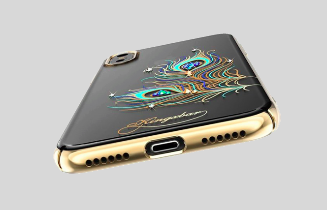 Чехол накладка Swarovski Kingxbar Exquisite Series для iPhone X Feather Золото