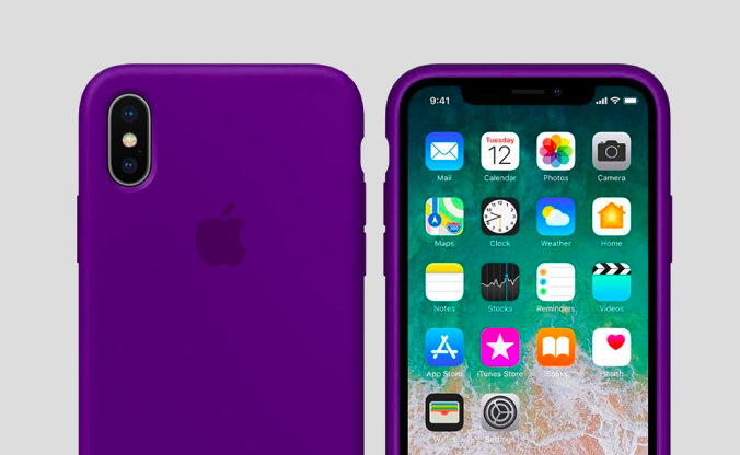 Силиконовый чехол Apple Silicone Case для iPhone X Ультрафиолет