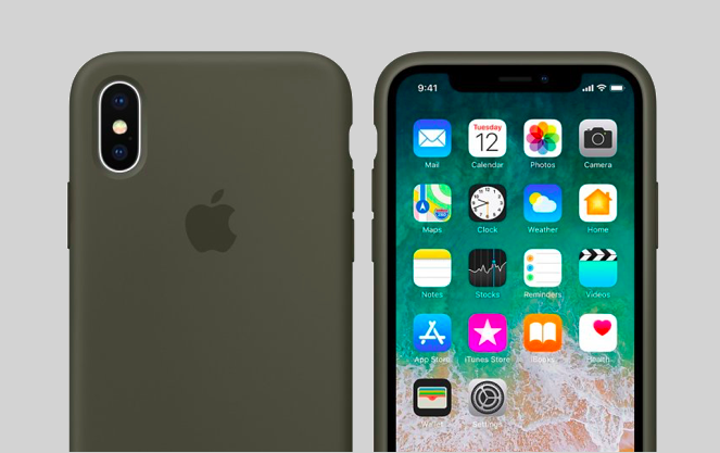 Силиконовый чехол Apple Silicone Case для iPhone X Оливковый - Изображение 60009
