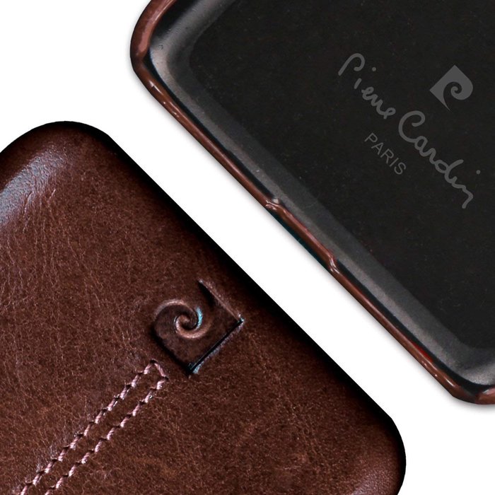 Чехол накладка Pierre Cardin Premium для Samsung Galaxy S9 Plus Темно-коричневый - Изображение 60061