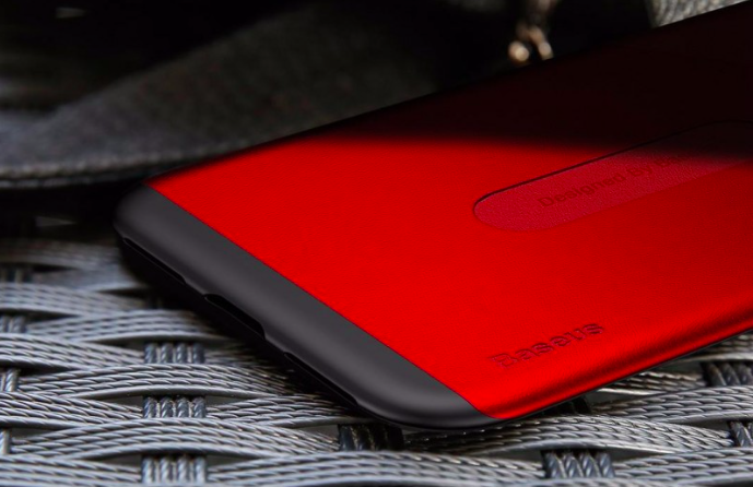 Чехол накладка Baseus Card Pocket для iPhone X Красный - Изображение 60165