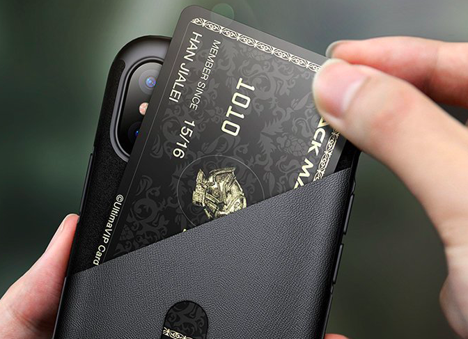 Чехол накладка Baseus Card Pocket для iPhone X Черный - Изображение 60167