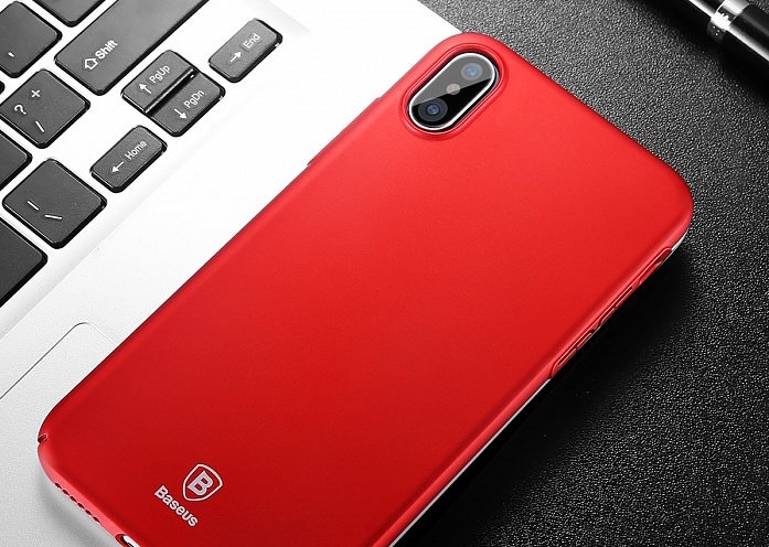 Чехол накладка Baseus Thin Case для iPhone X Красный - Изображение 60231