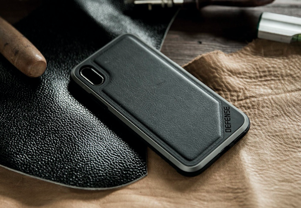 Противоударный кожаный чехол накладка X-Doria Defense Lux для iPhone X Черный - Изображение 60245